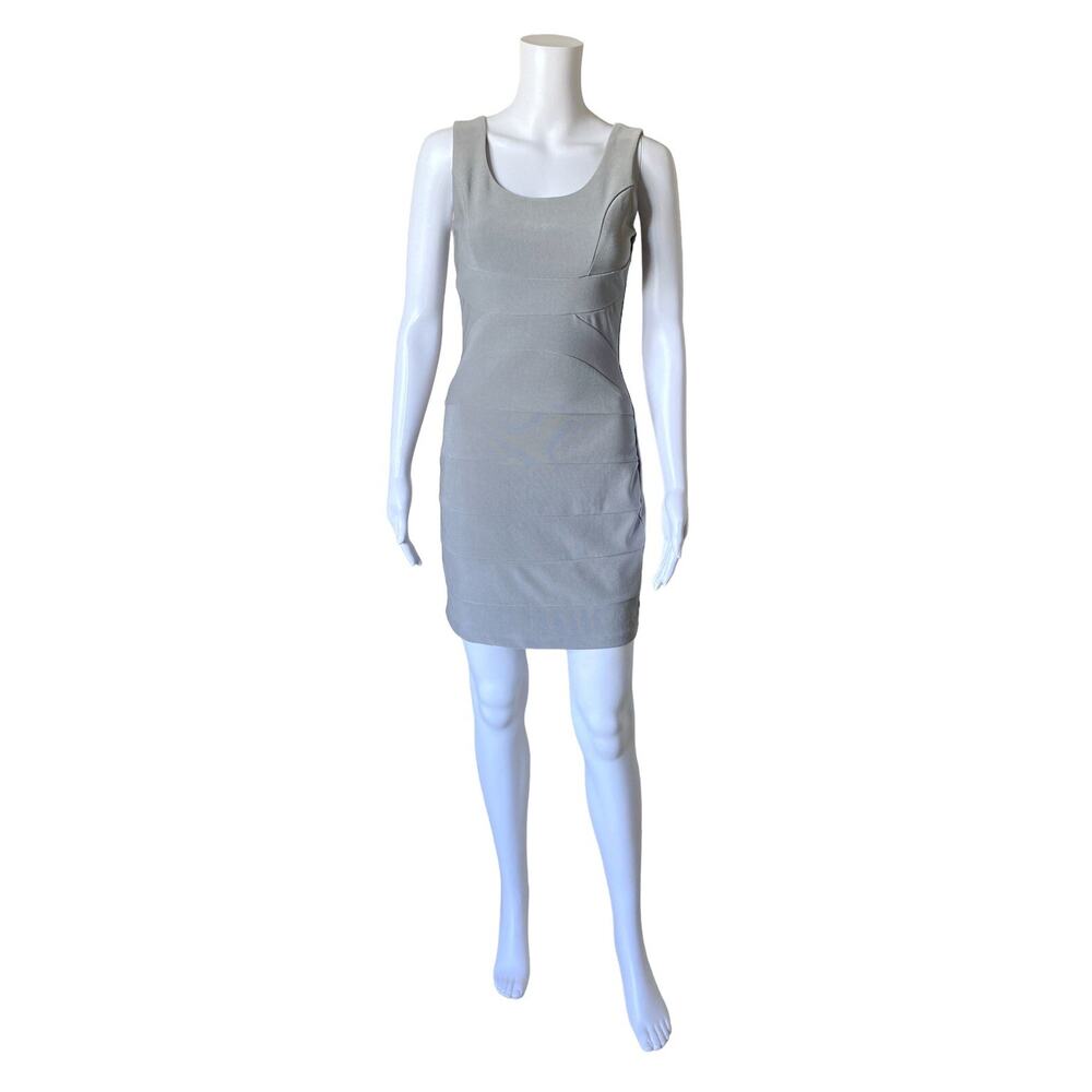 RUBY ROX Womens Size Small Sleeveless Gray Tiered Sheath Bodycon Tank Mini Dress